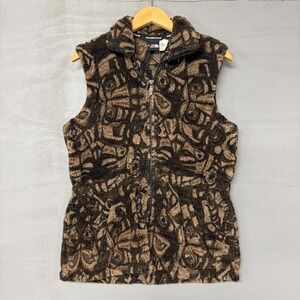 RARE The North Face Women's Aztec Brown Zip Up Fleece Vest Medium